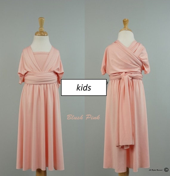 blush colored junior bridesmaid dresses