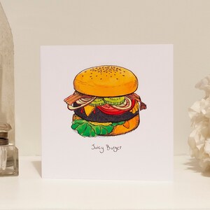 Juicy Burger Greetings Card / Comfort Food greetings cards / Greetings Cards UK