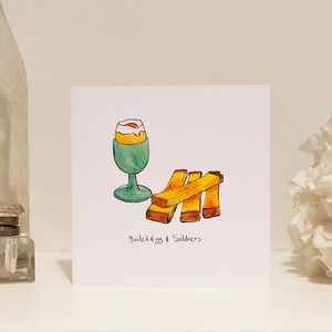 Huevo hervido y soldados Tarjeta de felicitación / Tarjetas de felicitación Comfort Food / Tarjetas de felicitación Reino Unido