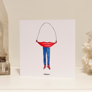 Skipping Lips Greetings Card / Novelty Greetings Cards UK