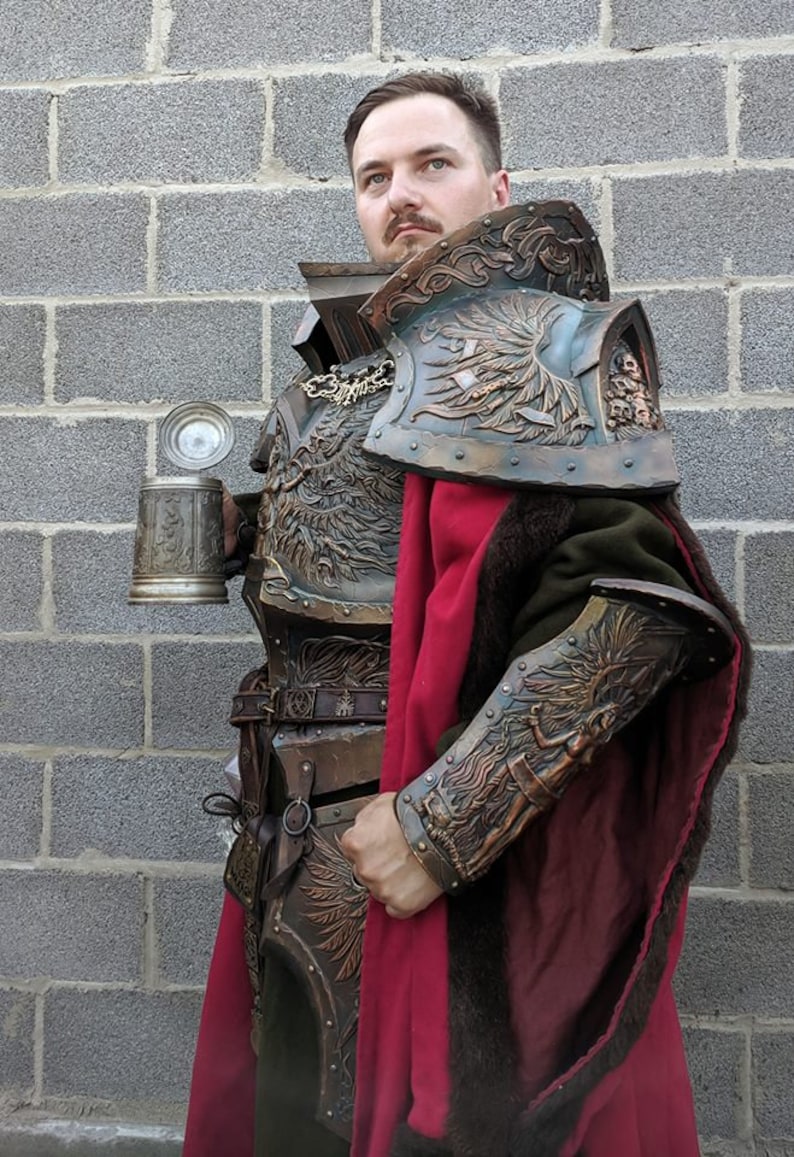 LARP prop helmet Full head armor Knight warrior cosplay costume Face helm Fantasy Armor Paladin helmet