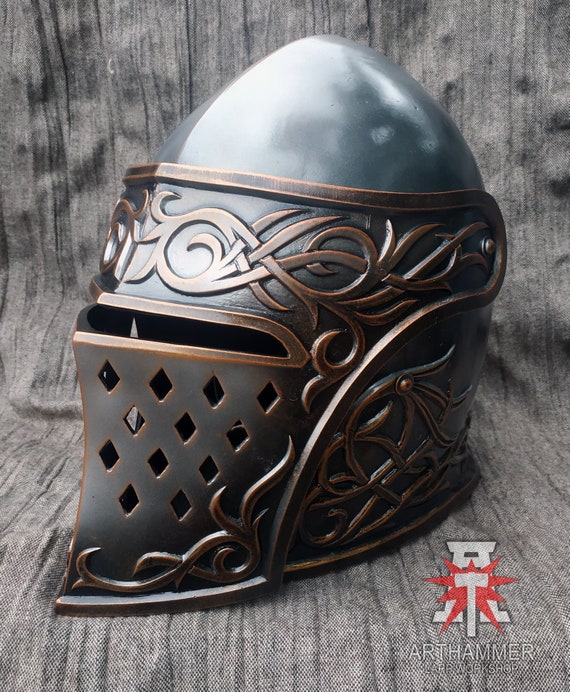 Fantasy knight helmet LARP and Cosplay armour Warrior Head Etsy