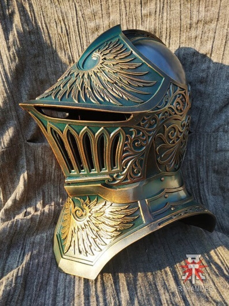 Italian knight helmet with LARP helmet Paladin armor Etsy