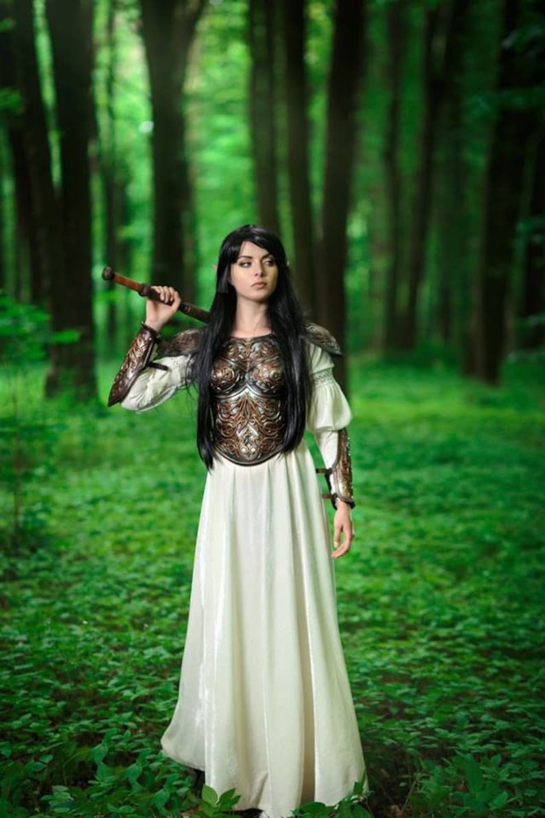 Female LARP breastplate Fantasy warrior cosplay Prop costume Etsy