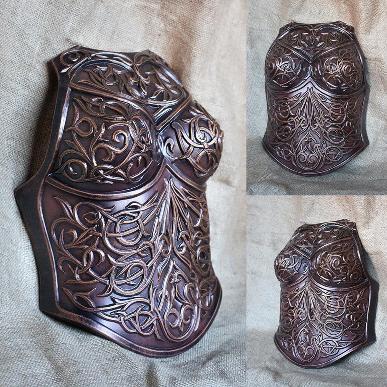 Female LARP breastplate Fantasy warrior cosplay Prop costume Etsy