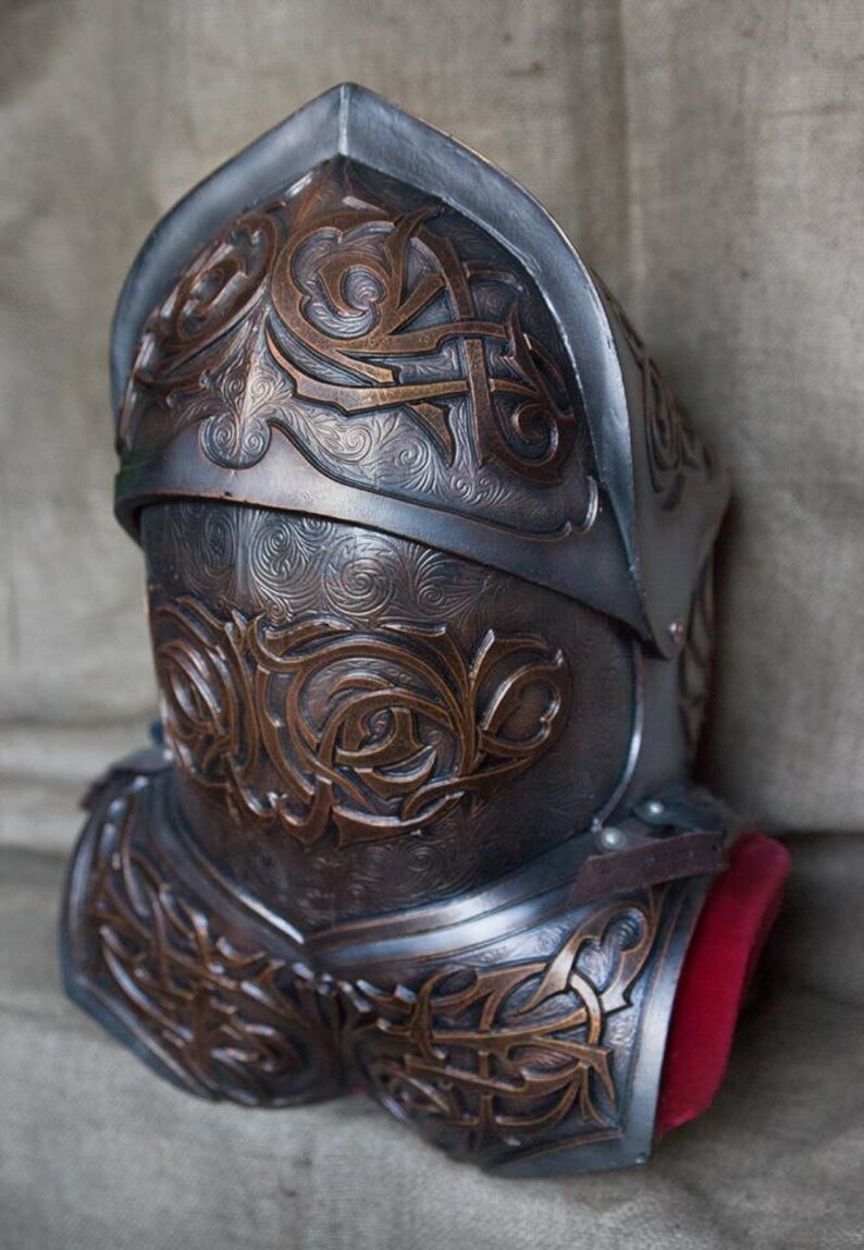 Paladin helmet with gorget LARP helmet Fantasy Armor Full | Etsy