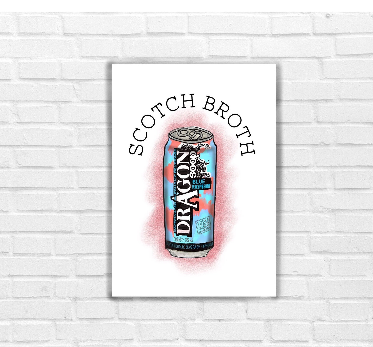 Dragon Soop Scottish print / Scottish Patter bevy / Dragon Etsy