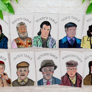 Still Game Wedding table name cards / Jack and Victor Scottish wedding / Still game characters wedding table decor /Still game wedding theme
