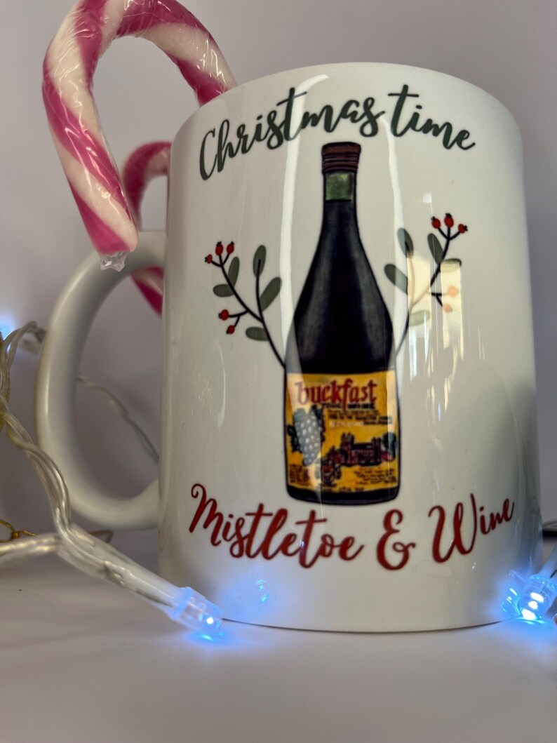 Buckfast julmugg / rolig Buckie-present / skotsk hemlig tomte / tepaus Buckfast-kopp / Buckie-julpresent / pappapresent bild 4