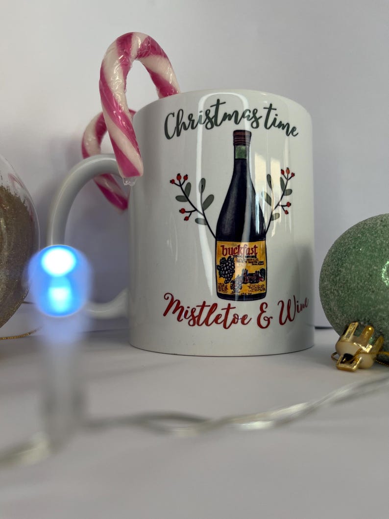 Buckfast julmugg / rolig Buckie-present / skotsk hemlig tomte / tepaus Buckfast-kopp / Buckie-julpresent / pappapresent bild 5