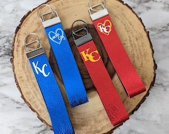 KC Genuine Leather Wristlet Keychain