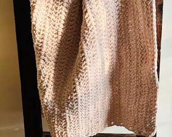 Crocheted Blush Pink baby blanket