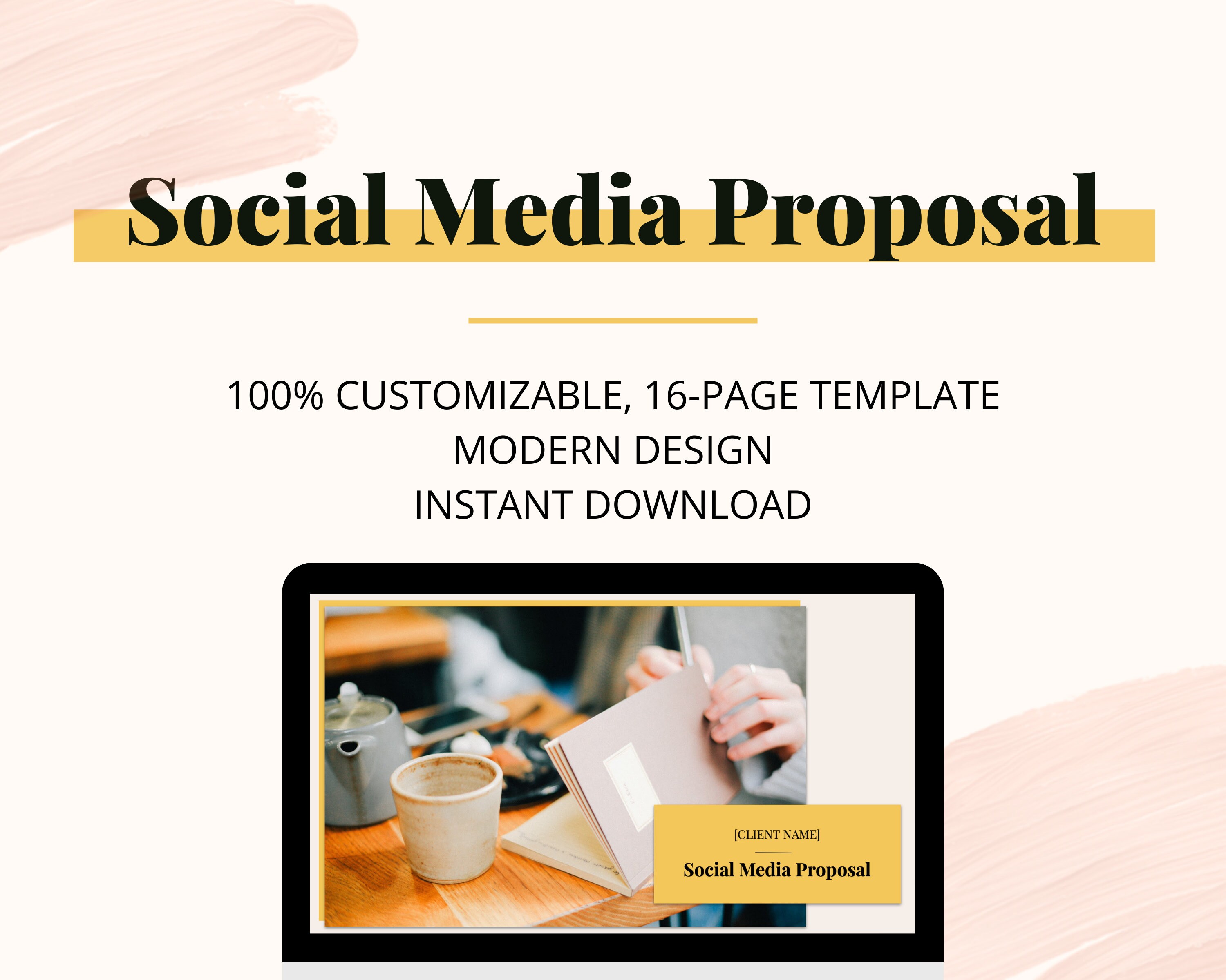 Social Media Proposal Template Social Media Client Template  Etsy With Regard To Social Media Proposal Template