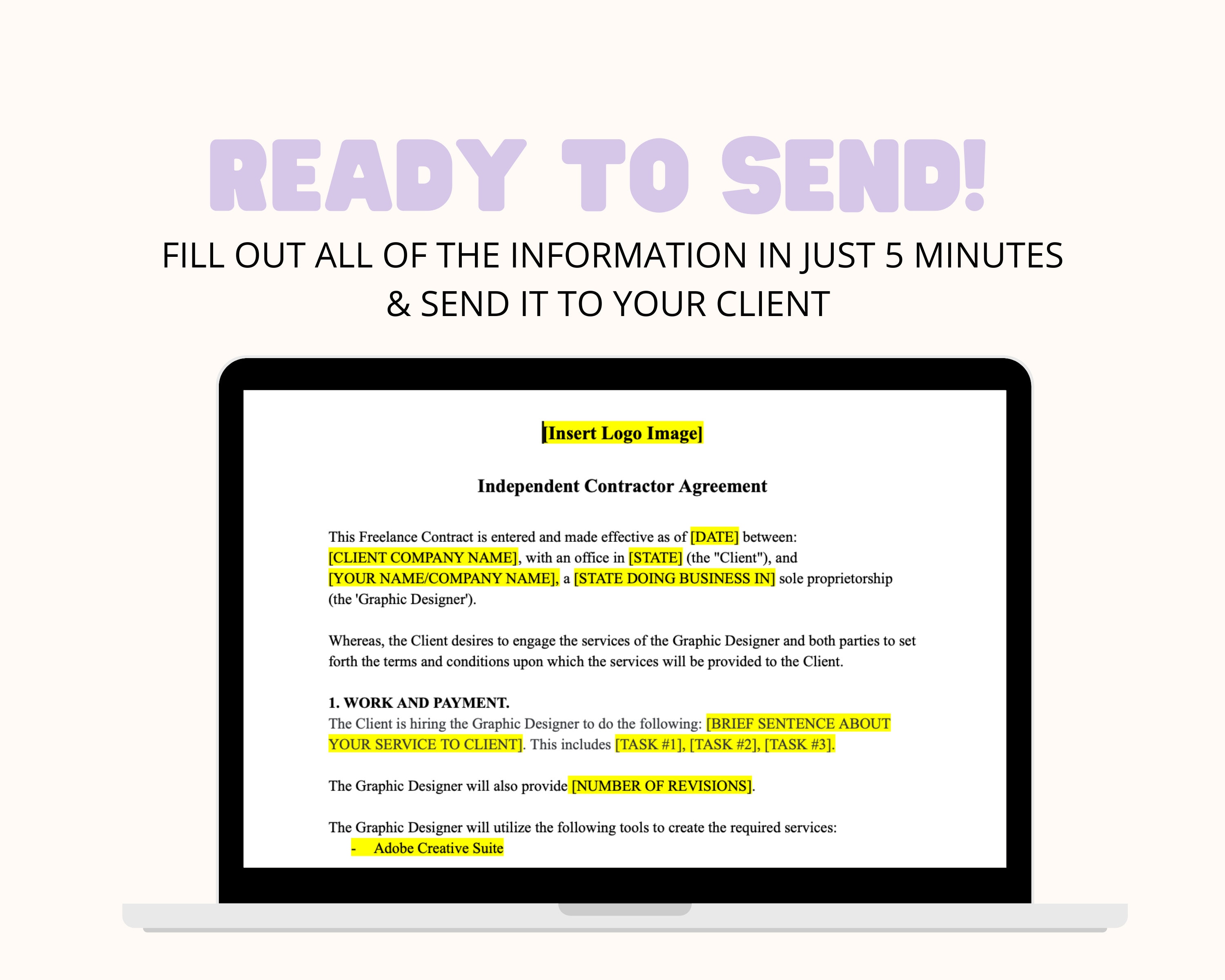 Freelance Graphic Designer Client Contract Template Website Etsy