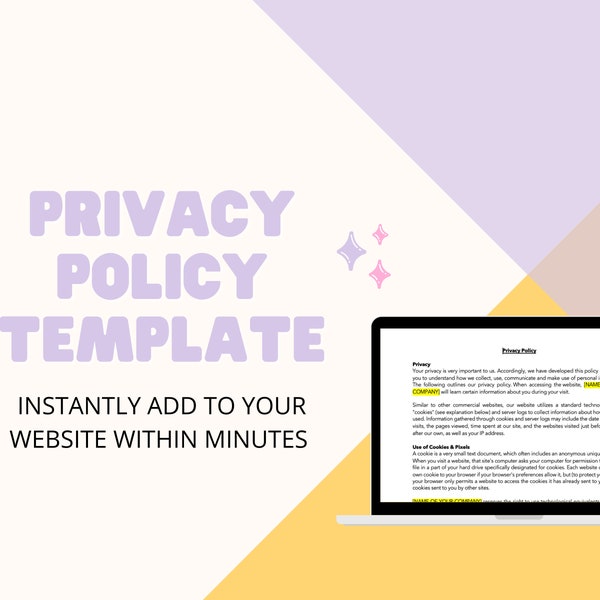 Privacy Policy Template Etsy Privacy Policy Template Etsy