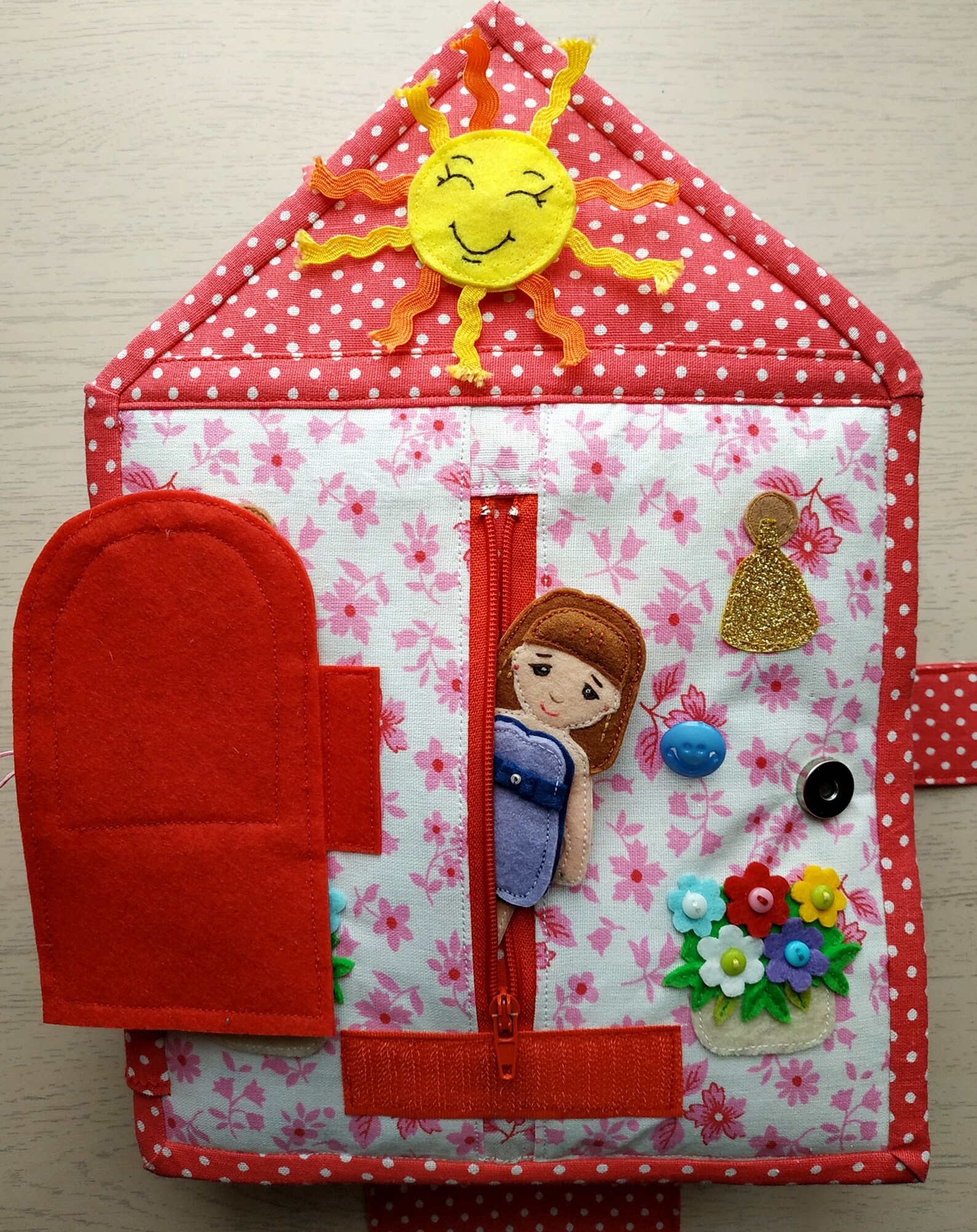 Felt Dollhouse Quiet Book For Girls Felt Baby Toys Toddler Etsy