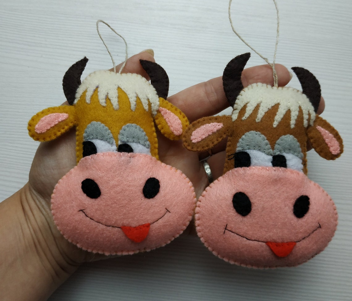 Felt Cow Pattern Stuffed Cow Toy Christmas Pattern PDF Plush Etsy