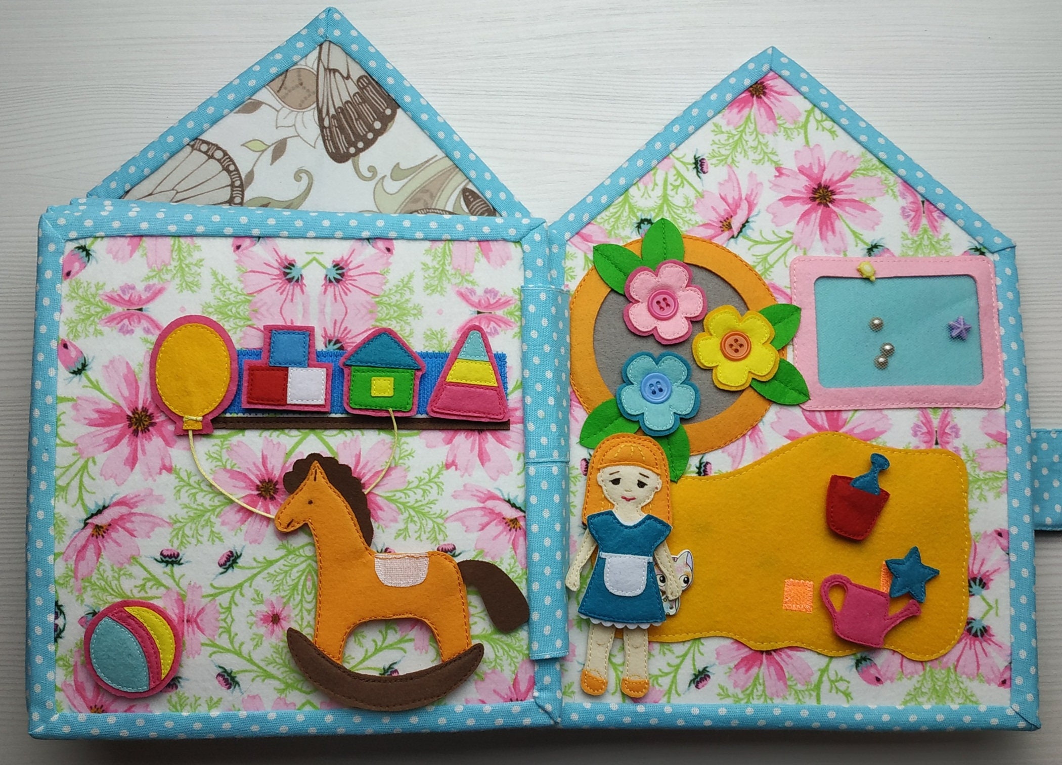 Felt Dollhouse Quiet Book For Girls Felt Baby Toys Toddler Etsy