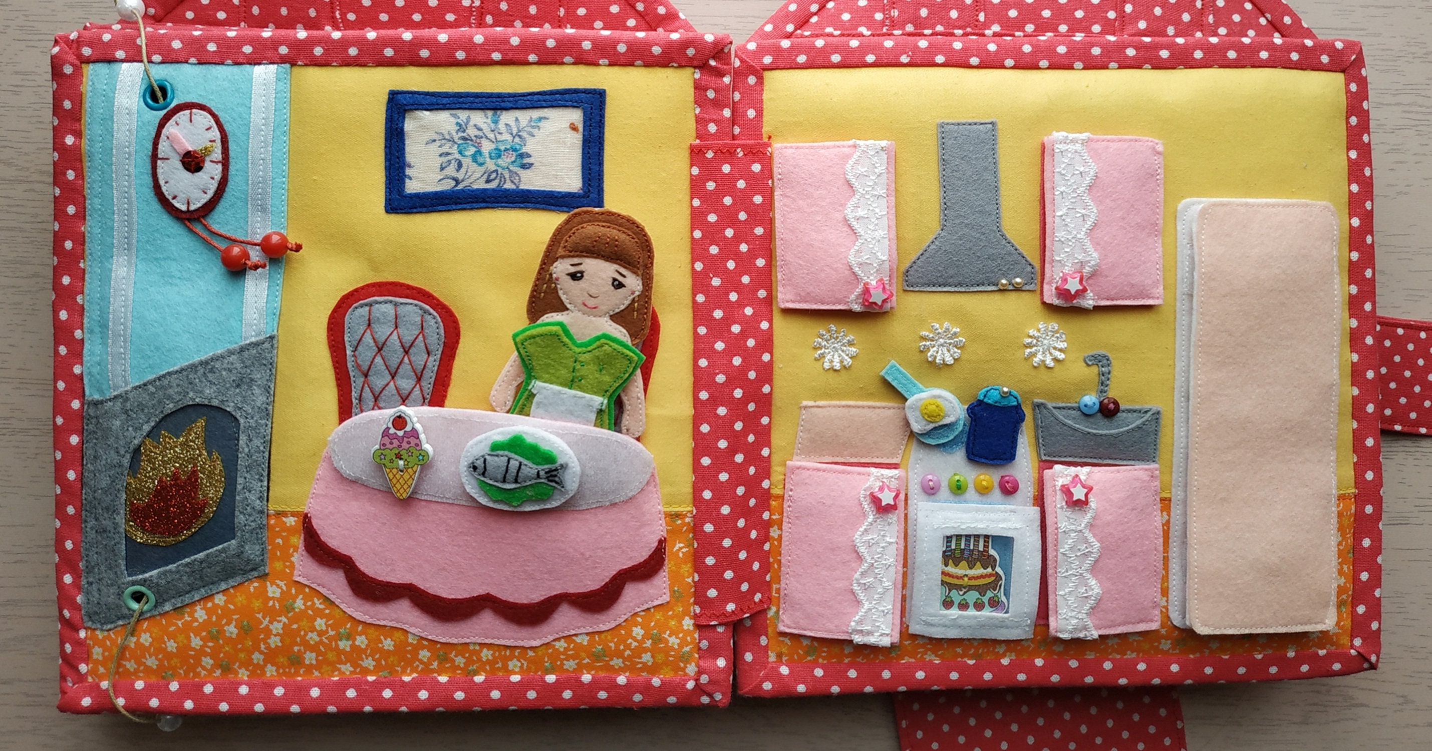 Felt Dollhouse Quiet Book For Girls Felt Baby Toys Toddler Etsy