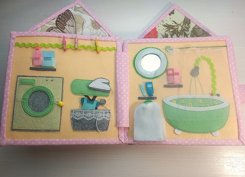 Felt Dollhouse Quiet Book For Girls Felt Kids Toys Toddler Etsy