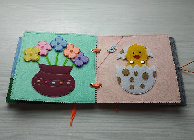 First easter kids quiet book gift felt dollhouse animals quiet book felt baby toddler kids sensory toys fabric soft dollhouse book busy bag