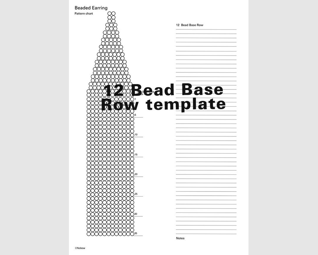 12 Bead Base Row Template / Nine Different Blank Templates for Beaded ...