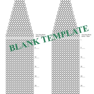 14 Bead Base Row Template / Nine Different Blank Templates for Beaded ...