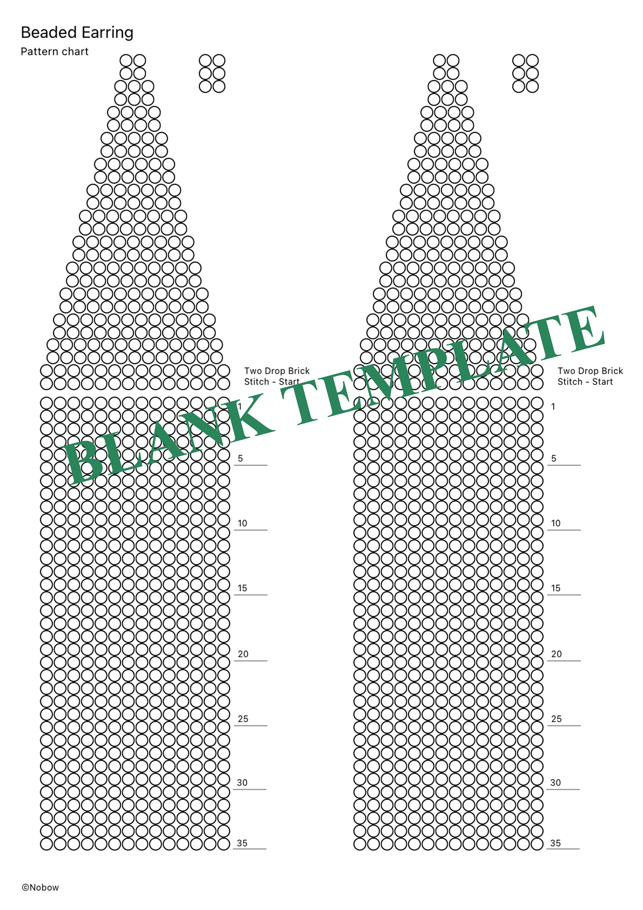 14 Bead Base Row Template / Nine Different Blank Templates for Beaded ...