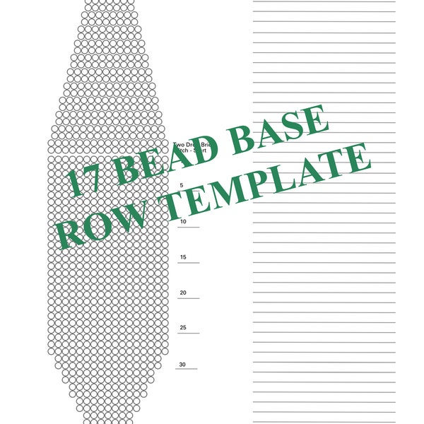 17 Bead Base Row Template / Ten Different Blank Templates for Beaded Earring Patterns, Brick Stitch + Fringe / Pattern Chart / Graph Paper