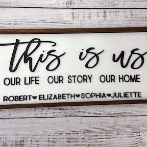 This is us sign, This is us wall decor, This is us wall hanging, This is us wood sign, Family room decor, living room decor,custom home sign