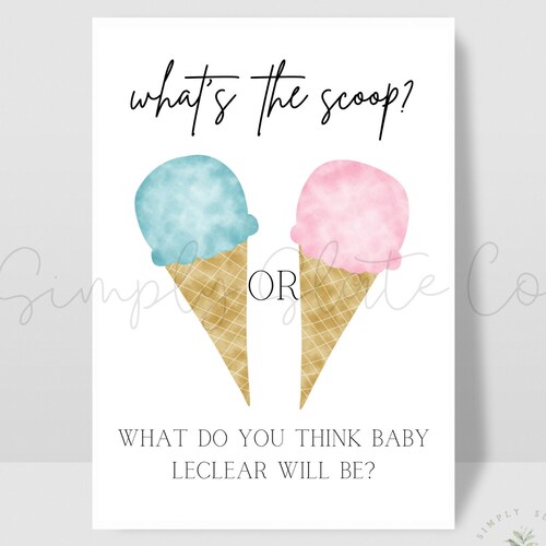 What's the Scoop Sticker Gender Reveal Stickers/ Ice Cream Etsy