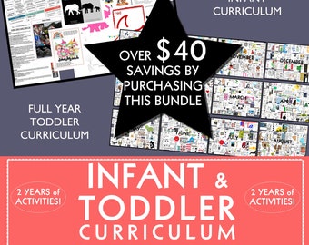 INFANT & TODDLER CURRICULUM combo, 2 Full years, 104 weeks, worksheets, crafts, activities,  letters, #&#39;s, colors, shapes, themes and more!