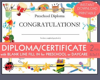 Kindergarten Diploma Homeschool Diploma Kindergarten - Etsy