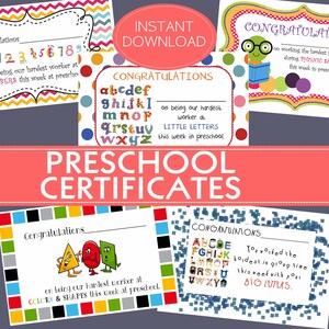 保育園/幼稚園/幼稚園/幼児/ホームスクール 文字、数字、音声、色、形の賞状