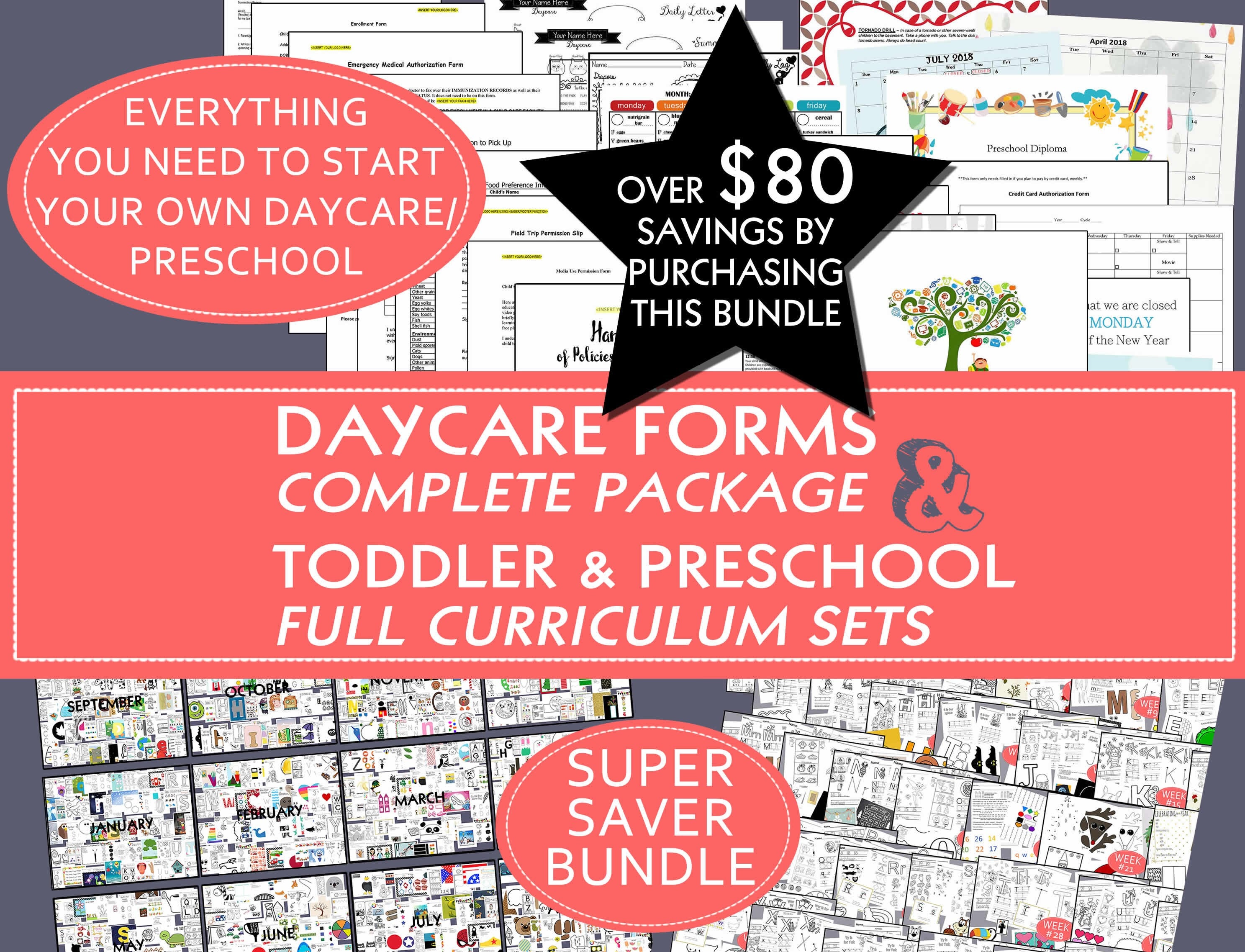 Daycare Start-up Kit: Toddler & Preschool Curriculum Bundle - Etsy