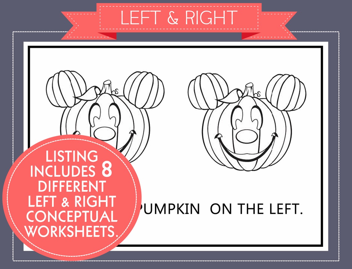 Left & Right Concepts Worksheet: Preschool Fine Motor Skills (PDF) - Etsy