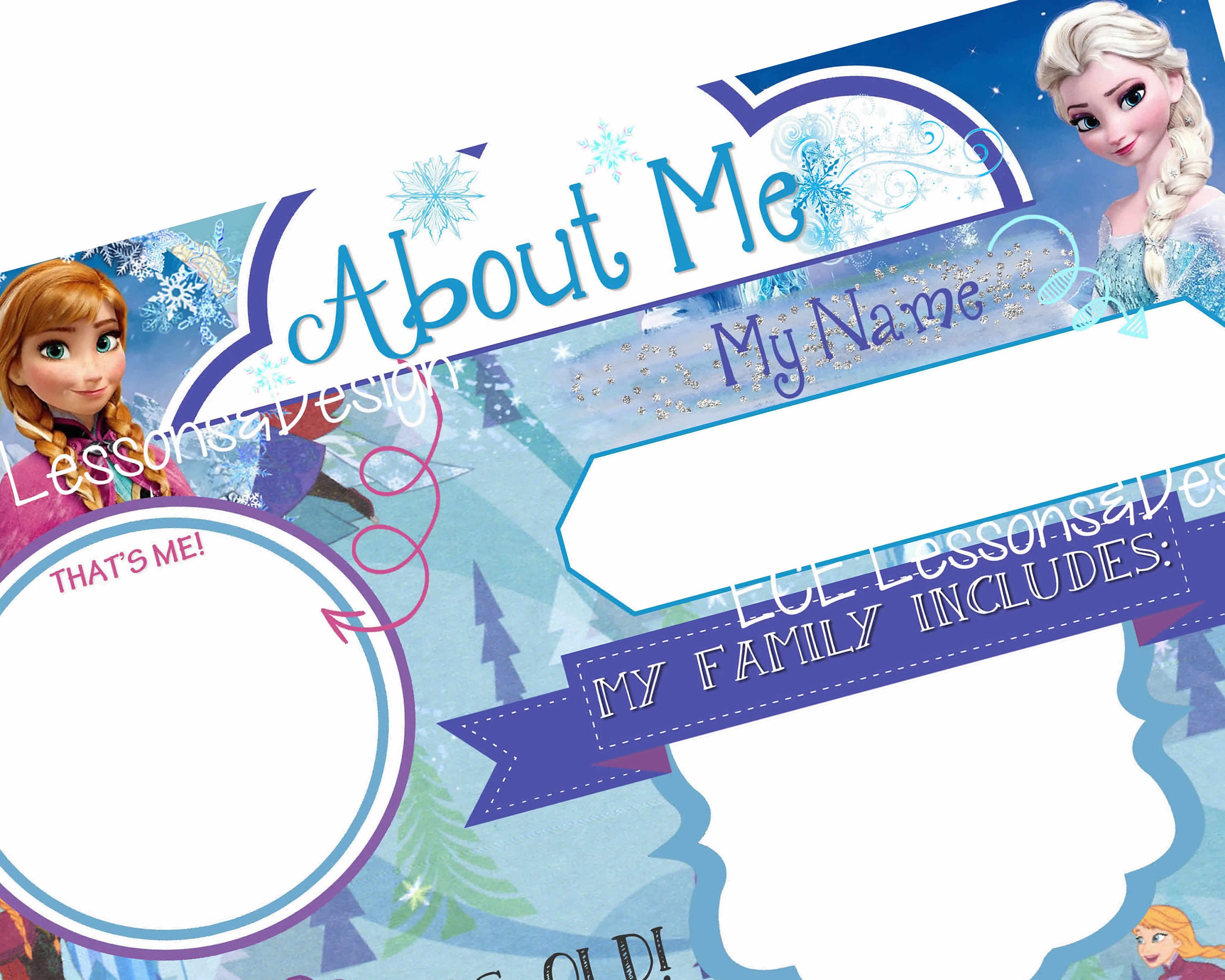 ALL ABOUT ME Frozen Themed Printable in 8x10 11x14 16x20 - Etsy