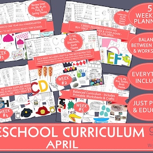 BALANCED PRESCHOOL CURRICULUM April activities: a month of conceptual worksheets, crafts, letters, numbers, colors, shapes,and themes