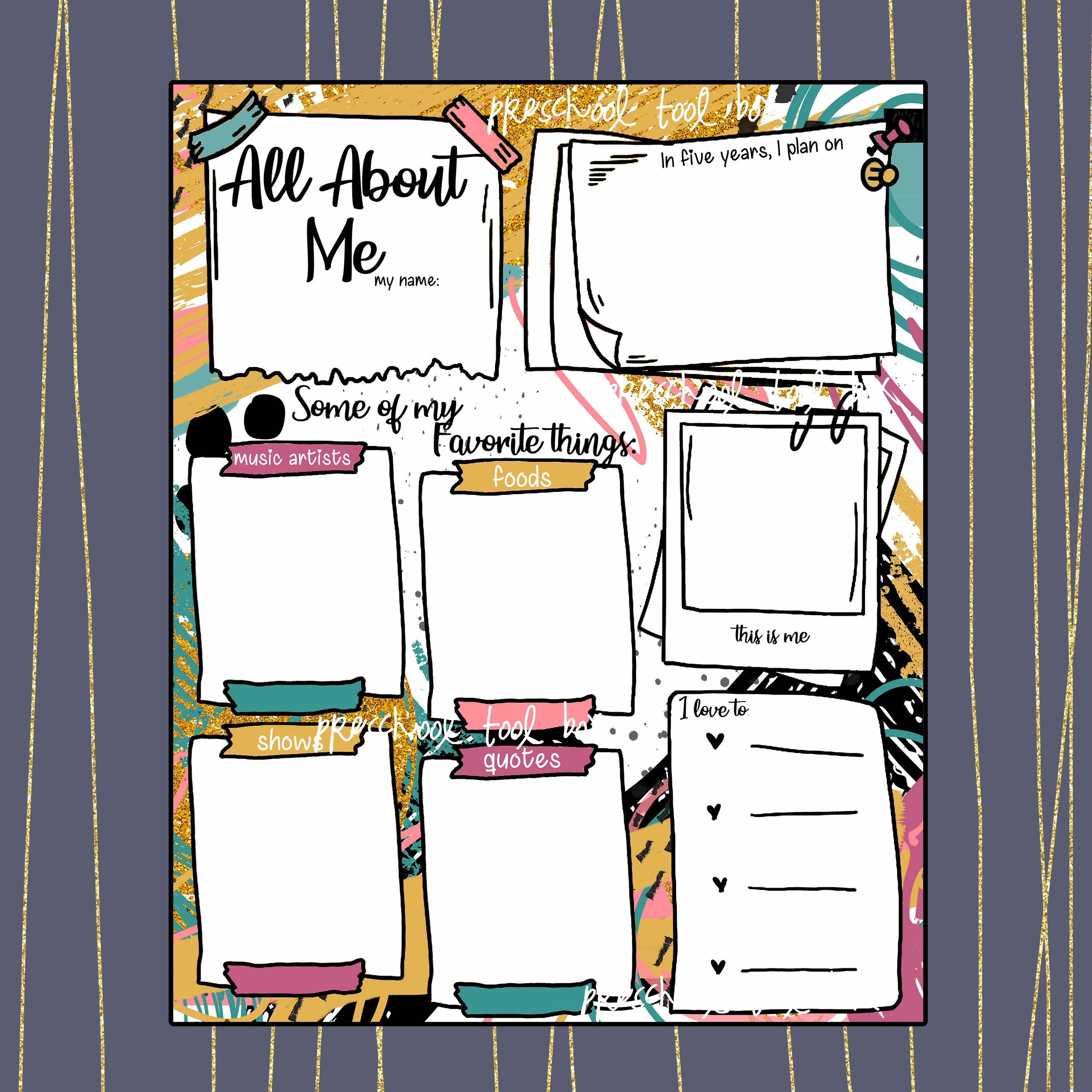 ALL ABOUT ME Tween/teen/adult Themed 8x10, 11x14, 16x20, 22x28 Wall Art ...
