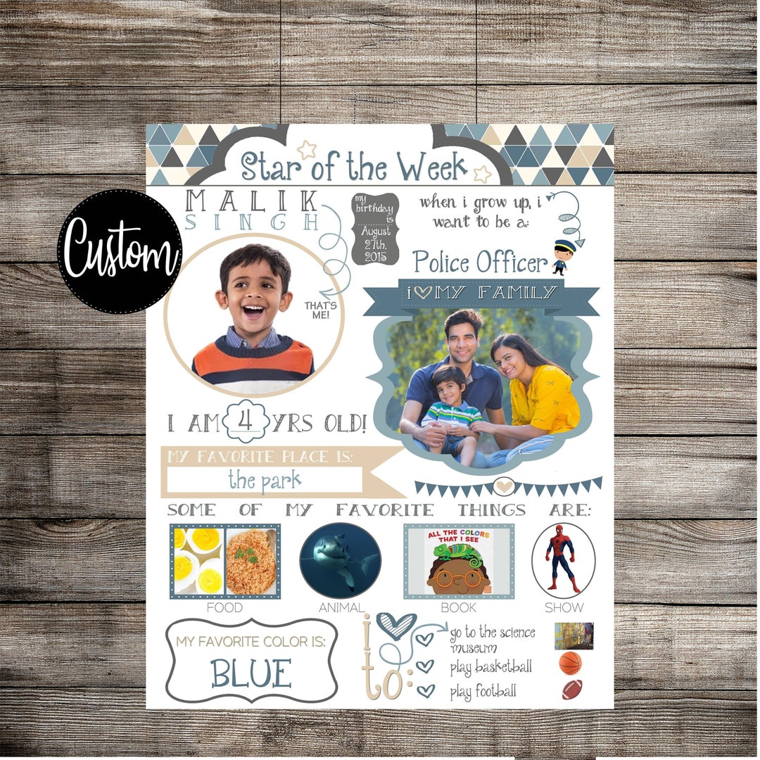 Custom STAR STUDENT POSTER Modern Custom Designed Poster 8x10 11x14 
