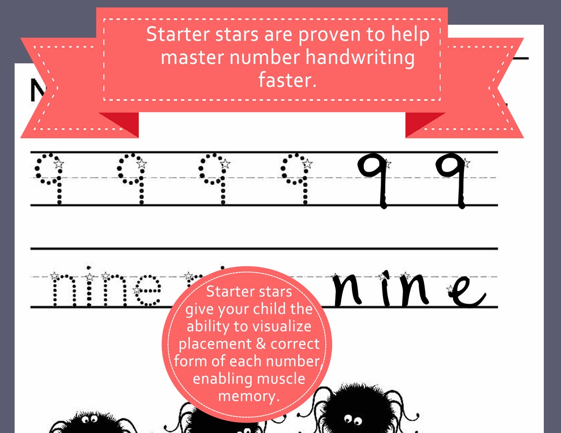 NUMBER HANDWRITING PRACTICE Worksheets: Prek & Kindergarten | Etsy