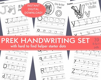 PreK Handwriting Practice: Alphabet Tracer Worksheets (PDF)