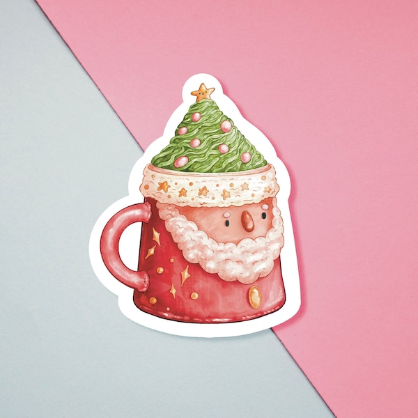 Santa Matcha Hot Chocolate Sticker - 10cm x 10cm