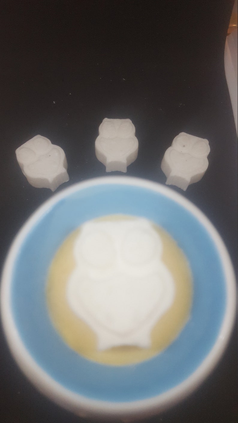 Soy Wax Melt White Set of 2 Sandalwood Owl shaped