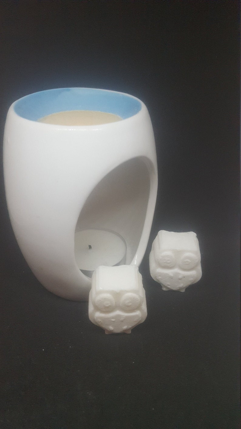 Soy Wax Melt White Set of 2 Sandalwood Owl shaped