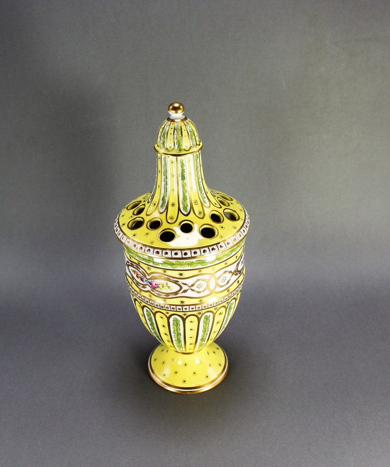 Potschappel ca Antique Porcelain Urn Vase with Lid Dresden 1901 year Carl Thieme Vintages Store Design