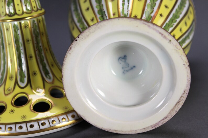 Potschappel ca Antique Porcelain Urn Vase with Lid Dresden 1901 year Carl Thieme Vintages Store Design