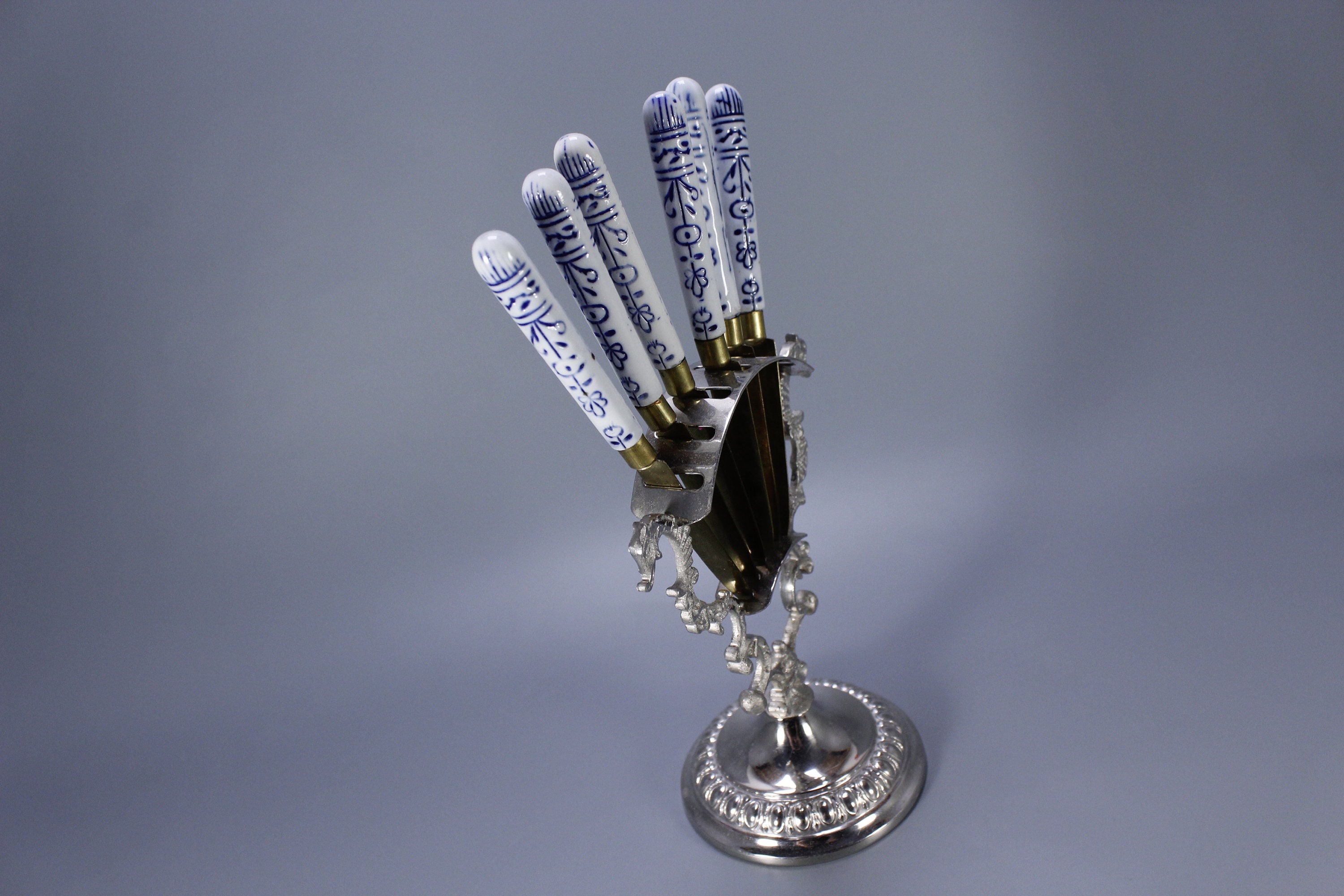 Uchatius Bronce Set of 6 six Fruit Knives Blue Onion Etsy