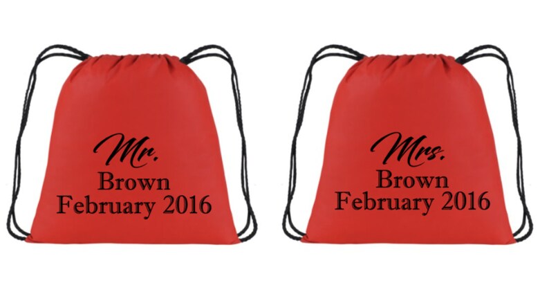 Wedding Gift Wedding Book Bag Gift Married Customized Book Bags Drawstring Backpack Back packs Wedding BackPacks Bookbags