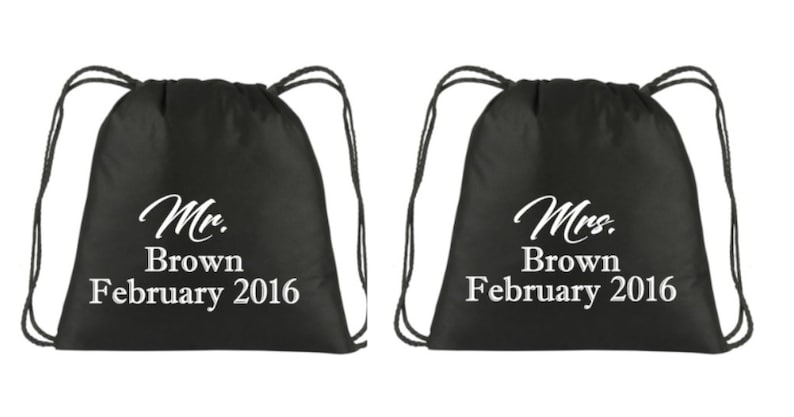 Wedding Gift Wedding Book Bag Gift Married Customized Book Bags Drawstring Backpack Back packs Wedding BackPacks Bookbags